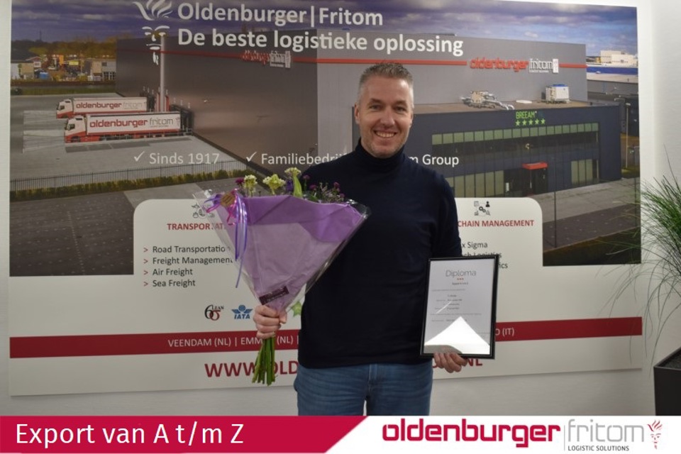 Onze collega Cor Klontje behaalt diploma Export van A t/m Z van evofenedex.