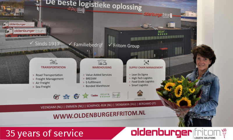 Rita Oldenburger has been employed for 35 years at logistics service provider Oldenburger|Fritom.