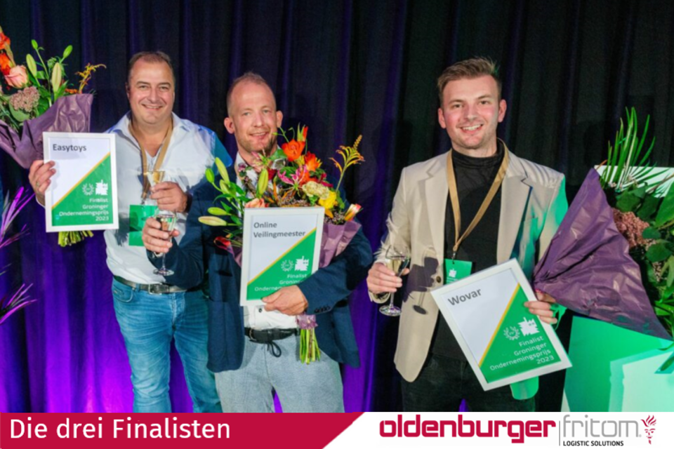 Die drei Finalisten für den Groninger Unternehmenspreis 2023.