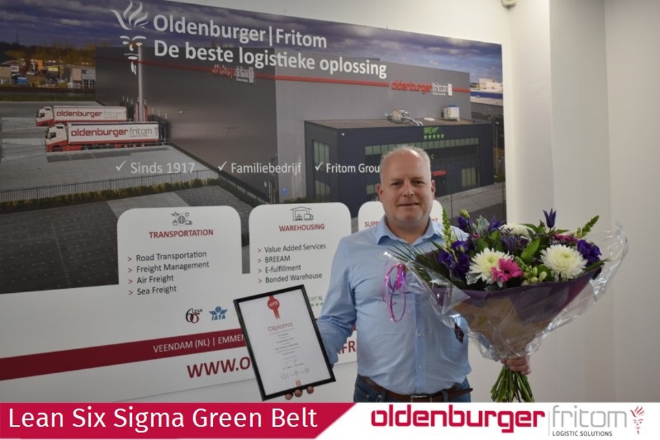 Jan Jacobs obtains the Lean Six Sigma Green Belt certificate at Oldenburger|Fritom.